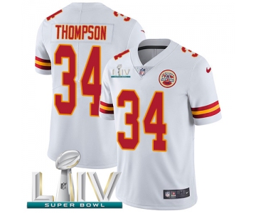 Nike Chiefs #34 Darwin Thompson White Super Bowl LIV 2020 Men's Stitched NFL Vapor Untouchable Limited Jersey