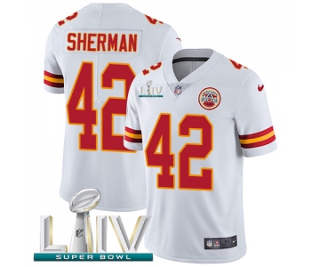 Nike Chiefs #42 Anthony Sherman White Super Bowl LIV 2020 Men's Stitched NFL Vapor Untouchable Limited Jersey