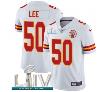 Nike Chiefs #50 Darron Lee White Super Bowl LIV 2020 Men's Stitched NFL Vapor Untouchable Limited Jersey