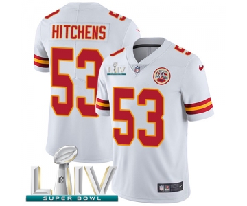 Nike Chiefs #53 Anthony Hitchens White Super Bowl LIV 2020 Men's Stitched NFL Vapor Untouchable Limited Jersey