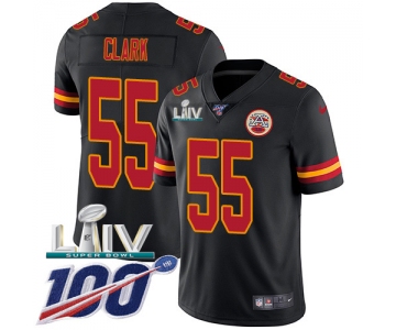 Nike Chiefs #55 Frank Clark Black Super Bowl LIV 2020 Men's Stitched NFL Limited Rush 100th Season Jersey