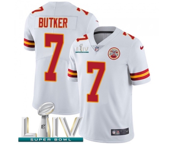 Nike Chiefs #7 Harrison Butker White Super Bowl LIV 2020 Men's Stitched NFL Vapor Untouchable Limited Jersey