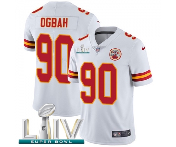 Nike Chiefs #90 Emmanuel Ogbah White Super Bowl LIV 2020 Men's Stitched NFL Vapor Untouchable Limited Jersey