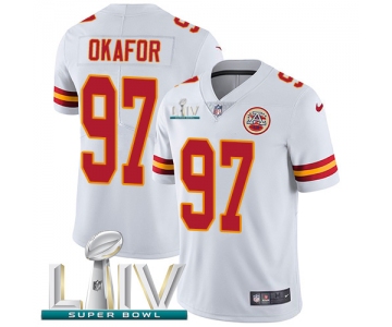 Nike Chiefs #97 Alex Okafor White Super Bowl LIV 2020 Men's Stitched NFL Vapor Untouchable Limited Jersey