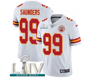 Nike Chiefs #99 Khalen Saunders White Super Bowl LIV 2020 Men's Stitched NFL Vapor Untouchable Limited Jersey