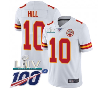 Nike Chiefs #10 Tyreek Hill White Super Bowl LIV 2020 Youth Stitched NFL 100th Season Vapor Untouchable Limited Jersey