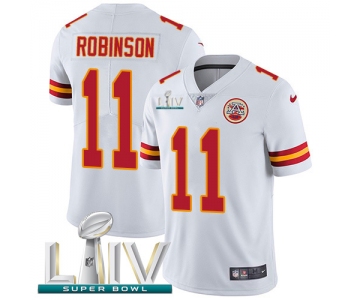 Nike Chiefs #11 Demarcus Robinson White Super Bowl LIV 2020 Youth Stitched NFL Vapor Untouchable Limited Jersey