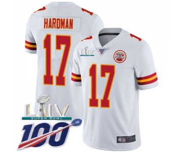 Nike Chiefs #17 Mecole Hardman White Super Bowl LIV 2020 Youth Stitched NFL 100th Season Vapor Untouchable Limited Jersey