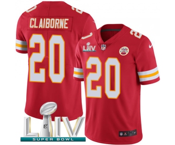 Nike Chiefs #20 Morris Claiborne Red Super Bowl LIV 2020 Team Color Youth Stitched NFL Vapor Untouchable Limited Jersey