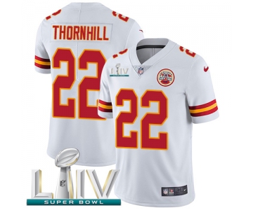 Nike Chiefs #22 Juan Thornhill White Super Bowl LIV 2020 Youth Stitched NFL Vapor Untouchable Limited Jersey