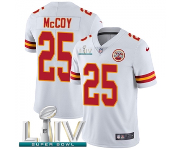 Nike Chiefs #25 LeSean McCoy White Super Bowl LIV 2020 Youth Stitched NFL Vapor Untouchable Limited Jersey