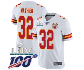 Nike Chiefs #32 Tyrann Mathieu White Super Bowl LIV 2020 Youth Stitched NFL 100th Season Vapor Untouchable Limited Jersey