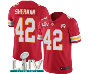 Nike Chiefs #42 Anthony Sherman Red Super Bowl LIV 2020 Team Color Youth Stitched NFL Vapor Untouchable Limited Jersey