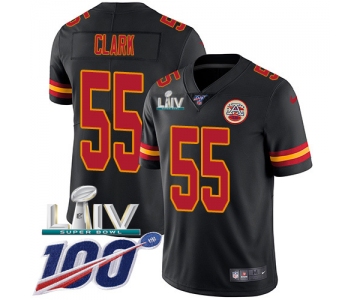 Nike Chiefs #55 Frank Clark Black Super Bowl LIV 2020 Youth Stitched NFL Limited Rush 100th Season Jersey