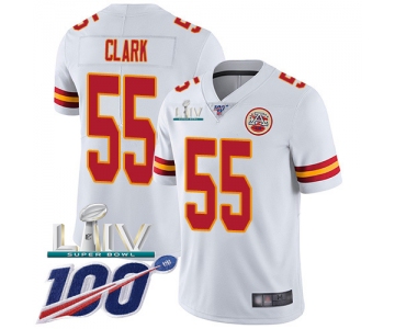 Nike Chiefs #55 Frank Clark White Super Bowl LIV 2020 Youth Stitched NFL 100th Season Vapor Untouchable Limited Jersey