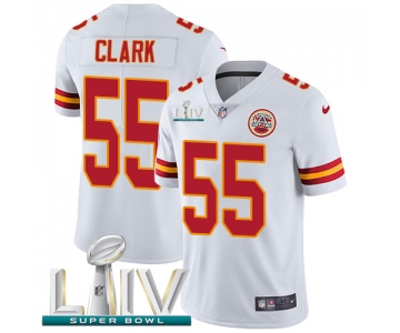 Nike Chiefs #55 Frank Clark White Super Bowl LIV 2020 Youth Stitched NFL Vapor Untouchable Limited Jersey