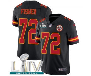 Nike Chiefs #72 Eric Fisher Black Super Bowl LIV 2020 Youth Stitched NFL Limited Rush Jersey
