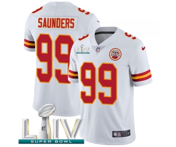 Nike Chiefs #99 Khalen Saunders White Super Bowl LIV 2020 Youth Stitched NFL Vapor Untouchable Limited Jersey