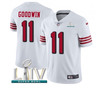 Nike 49ers #11 Marquise Goodwin White Super Bowl LIV 2020 Rush Youth Stitched NFL Vapor Untouchable Limited Jersey