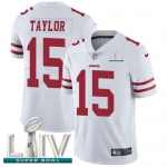 Nike 49ers #15 Trent Taylor White Super Bowl LIV 2020 Youth Stitched NFL Vapor Untouchable Limited Jersey