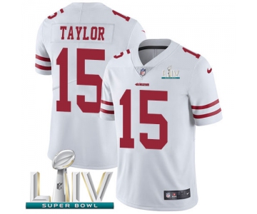 Nike 49ers #15 Trent Taylor White Super Bowl LIV 2020 Youth Stitched NFL Vapor Untouchable Limited Jersey