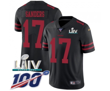 Nike 49ers #17 Emmanuel Sanders Black Super Bowl LIV 2020 Alternate Youth Stitched NFL 100th Season Vapor Limited Jersey