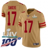 Nike 49ers #17 Emmanuel Sanders Gold Super Bowl LIV 2020 Youth Stitched NFL Limited Inverted Legend 100th Season Jersey