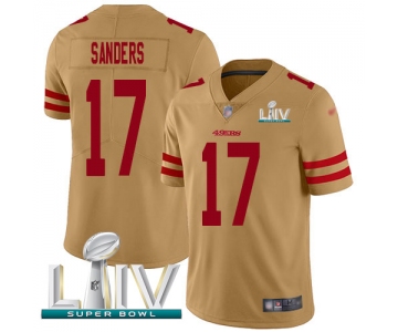 Nike 49ers #17 Emmanuel Sanders Gold Super Bowl LIV 2020 Youth Stitched NFL Limited Inverted Legend Jersey