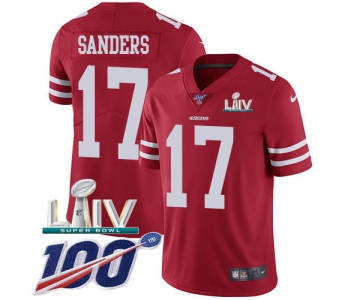 Nike 49ers #17 Emmanuel Sanders Red Super Bowl LIV 2020 Team Color Youth Stitched NFL 100th Season Vapor Limited Jersey