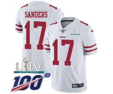 Nike 49ers #17 Emmanuel Sanders White Super Bowl LIV 2020 Youth Stitched NFL 100th Season Vapor Limited Jersey