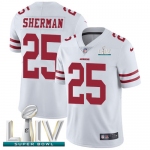 Nike 49ers #25 Richard Sherman White Super Bowl LIV 2020 Youth Stitched NFL Vapor Untouchable Limited Jersey