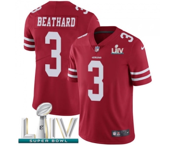 Nike 49ers #3 C.J. Beathard Red Super Bowl LIV 2020 Team Color Youth Stitched NFL Vapor Untouchable Limited Jersey