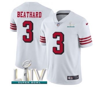 Nike 49ers #3 C.J. Beathard White Super Bowl LIV 2020 Rush Youth Stitched NFL Vapor Untouchable Limited Jersey