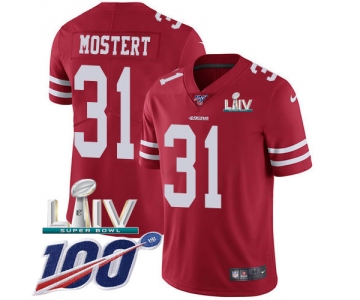 Nike 49ers #31 Raheem Mostert Red Super Bowl LIV 2020 Team Color Youth Stitched NFL 100th Season Vapor Untouchable Limited Jersey