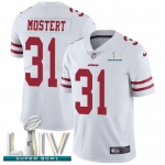 Nike 49ers #31 Raheem Mostert White Super Bowl LIV 2020 Youth Stitched NFL Vapor Untouchable Limited Jersey