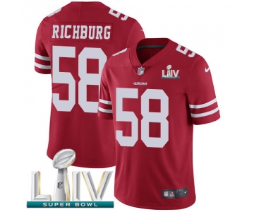 Nike 49ers #58 Weston Richburg Red Super Bowl LIV 2020 Team Color Youth Stitched NFL Vapor Untouchable Limited Jersey