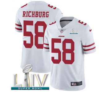 Nike 49ers #58 Weston Richburg White Super Bowl LIV 2020 Youth Stitched NFL Vapor Untouchable Limited Jersey