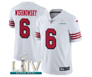 Nike 49ers #6 Mitch Wishnowsky White Super Bowl LIV 2020 Rush Youth Stitched NFL Vapor Untouchable Limited Jersey