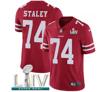 Nike 49ers #74 Joe Staley Red Super Bowl LIV 2020 Team Color Youth Stitched NFL Vapor Untouchable Limited Jersey