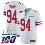 Nike 49ers #94 Solomon Thomas White Super Bowl LIV 2020 Youth Stitched NFL 100th Season Vapor Limited Jersey