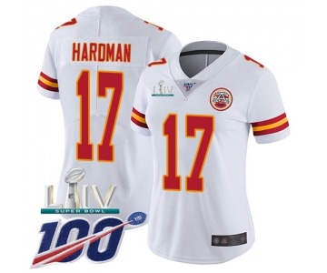 Nike Chiefs #17 Mecole Hardman White Super Bowl LIV 2020 Women's Stitched NFL 100th Season Vapor Untouchable Limited Jersey