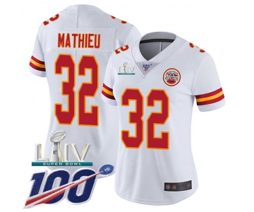 Nike Chiefs #32 Tyrann Mathieu White Super Bowl LIV 2020 Women's Stitched NFL 100th Season Vapor Untouchable Limited Jersey