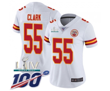 Nike Chiefs #55 Frank Clark White Super Bowl LIV 2020 Women's Stitched NFL 100th Season Vapor Untouchable Limited Jersey
