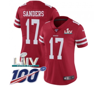Nike 49ers #17 Emmanuel Sanders Red Super Bowl LIV 2020 Team Color Women's Stitched NFL 100th Season Vapor Limited Jersey