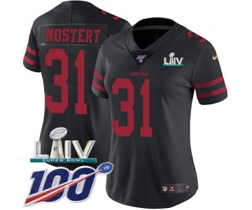 Nike 49ers #31 Raheem Mostert Black Super Bowl LIV 2020 Alternate Women's Stitched NFL 100th Season Vapor Untouchable Limited Jersey