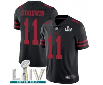 Nike 49ers #11 Marquise Goodwin Black Super Bowl LIV 2020 Alternate Men's Stitched NFL Vapor Untouchable Limited Jersey