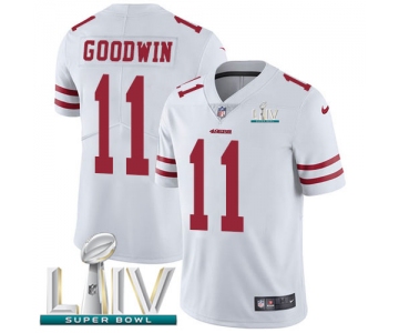 Nike 49ers #11 Marquise Goodwin White Super Bowl LIV 2020 Men's Stitched NFL Vapor Untouchable Limited Jersey