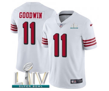 Nike 49ers #11 Marquise Goodwin White Super Bowl LIV 2020 Rush Men's Stitched NFL Vapor Untouchable Limited Jersey