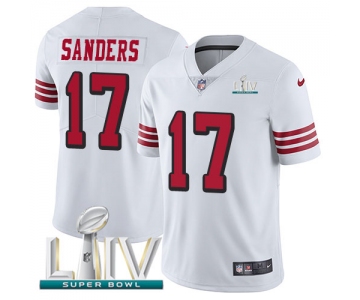 Nike 49ers #17 Emmanuel Sanders White Super Bowl LIV 2020 Rush Men's Stitched NFL Vapor Untouchable Limited Jersey