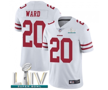 Nike 49ers #20 Jimmie Ward White Super Bowl LIV 2020 Men's Stitched NFL Vapor Untouchable Limited Jersey